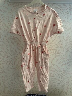 Oeuf Pink Star-Print Kids One-Piece Romper
